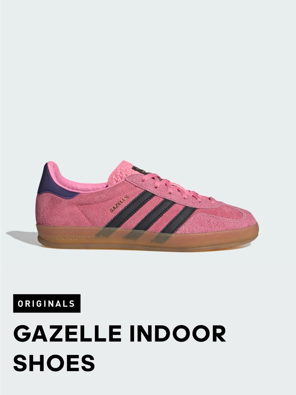 adidas Gazelle Indoor Women’s Sneakers - Pink/Black/Blue back